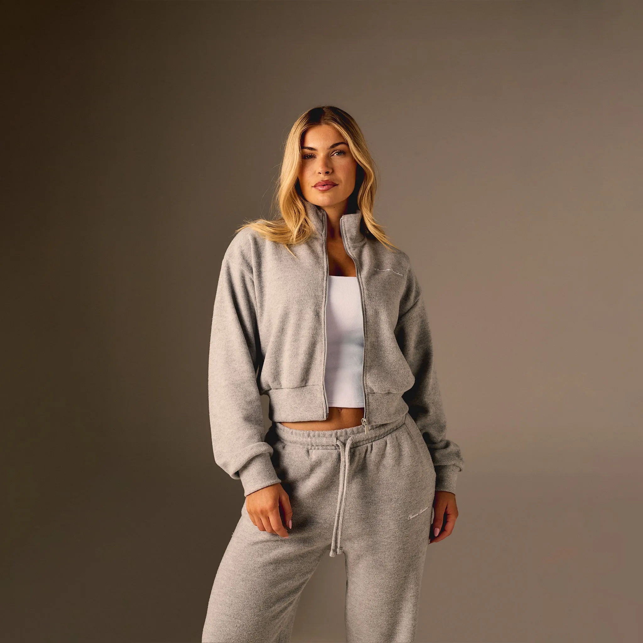 Soft Knit Bomber I Grey Marl Dance Flow