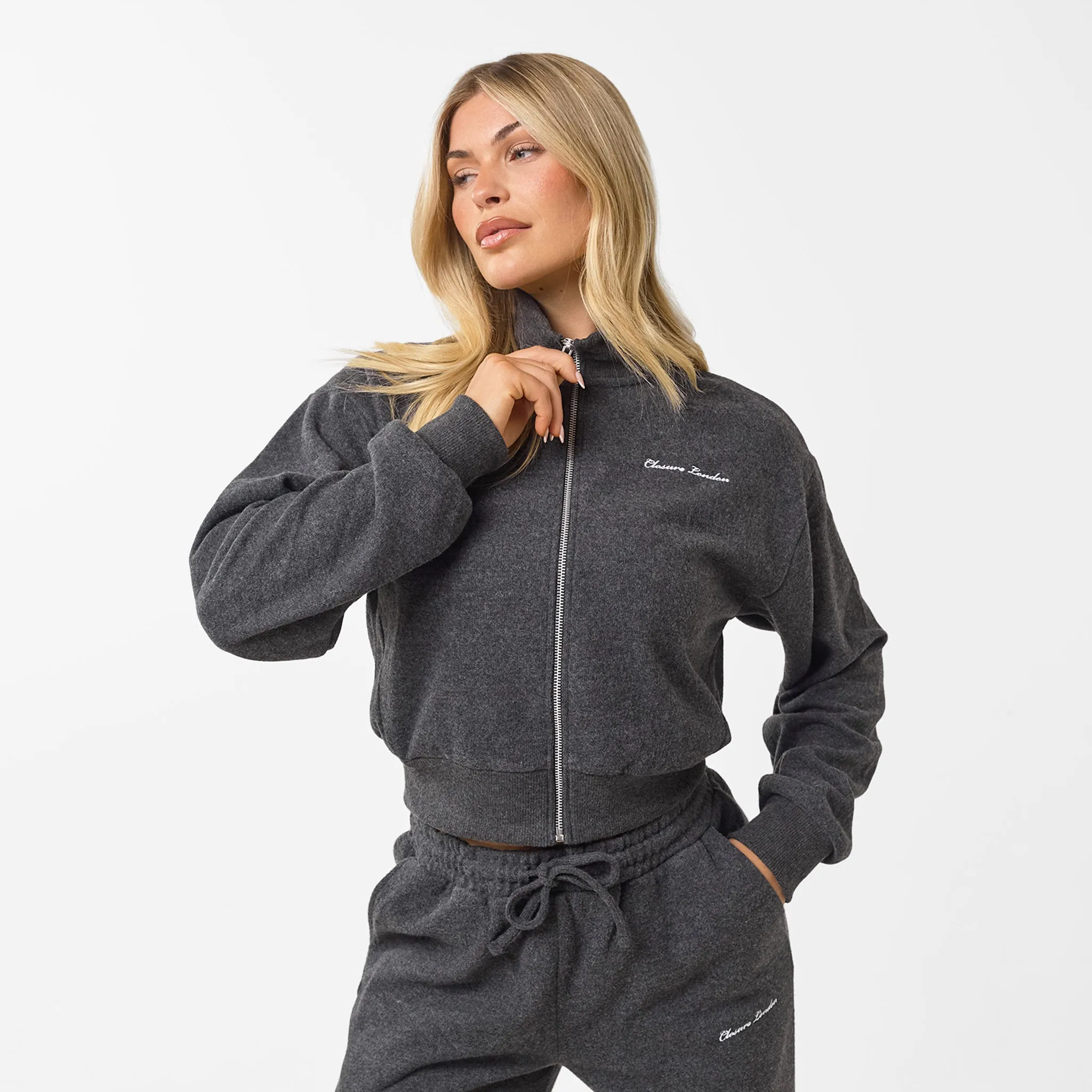 VentilatedKnit Soft Knit Bomber Tracksuit | Charcoal