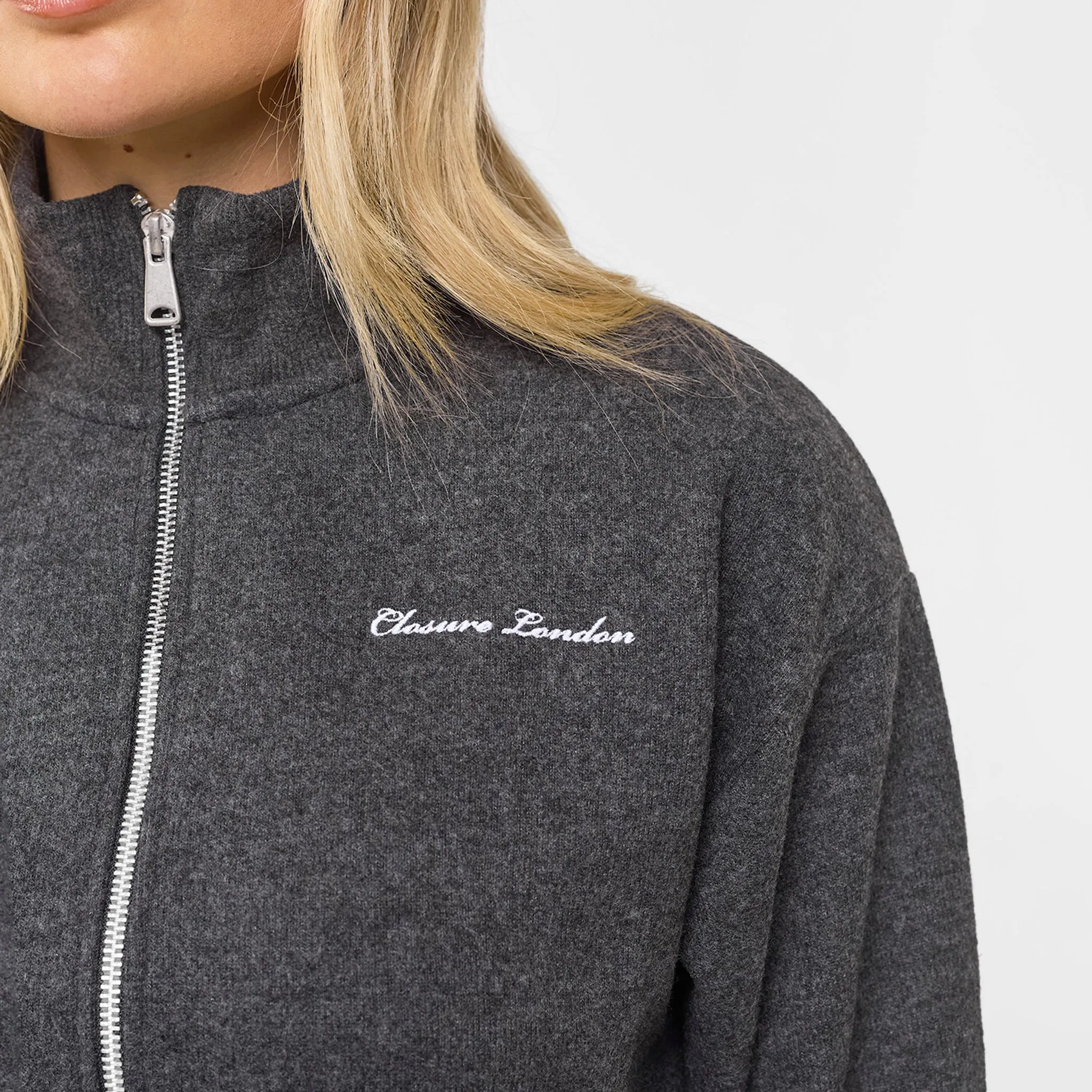 Soft Knit Bomber Tracksuit | Charcoal Sustainable Wear Relaxed Blouse