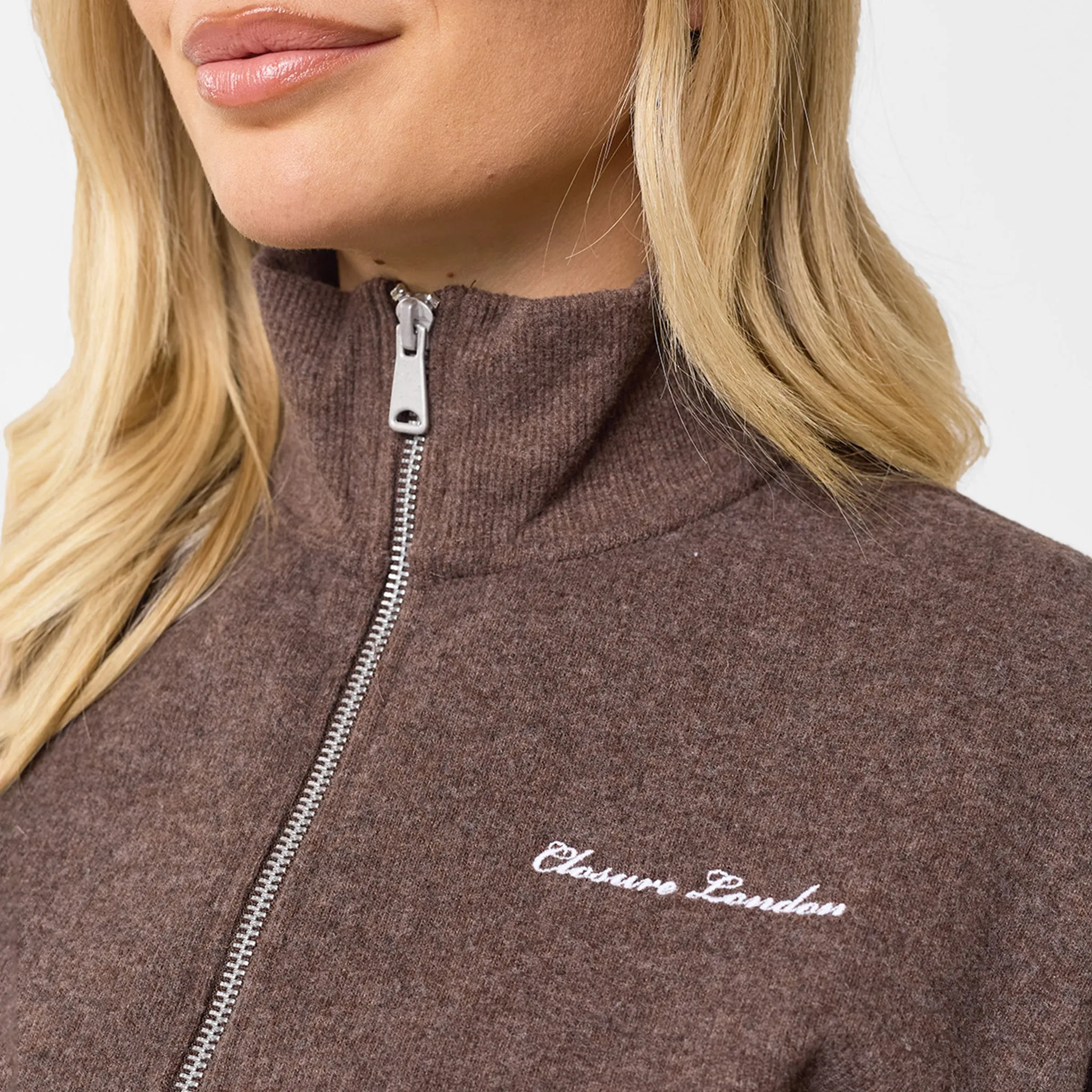 Heart Soul Soft Knit Bomber Tracksuit | Coffee