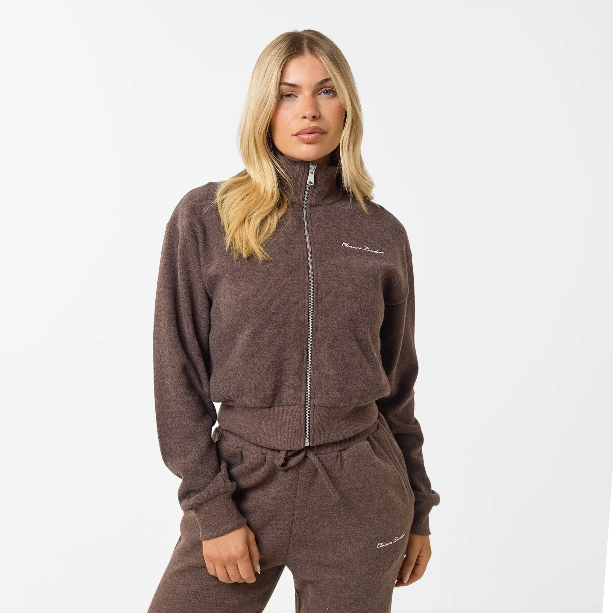 Soft Knit Bomber Tracksuit | Coffee Rustic Ease