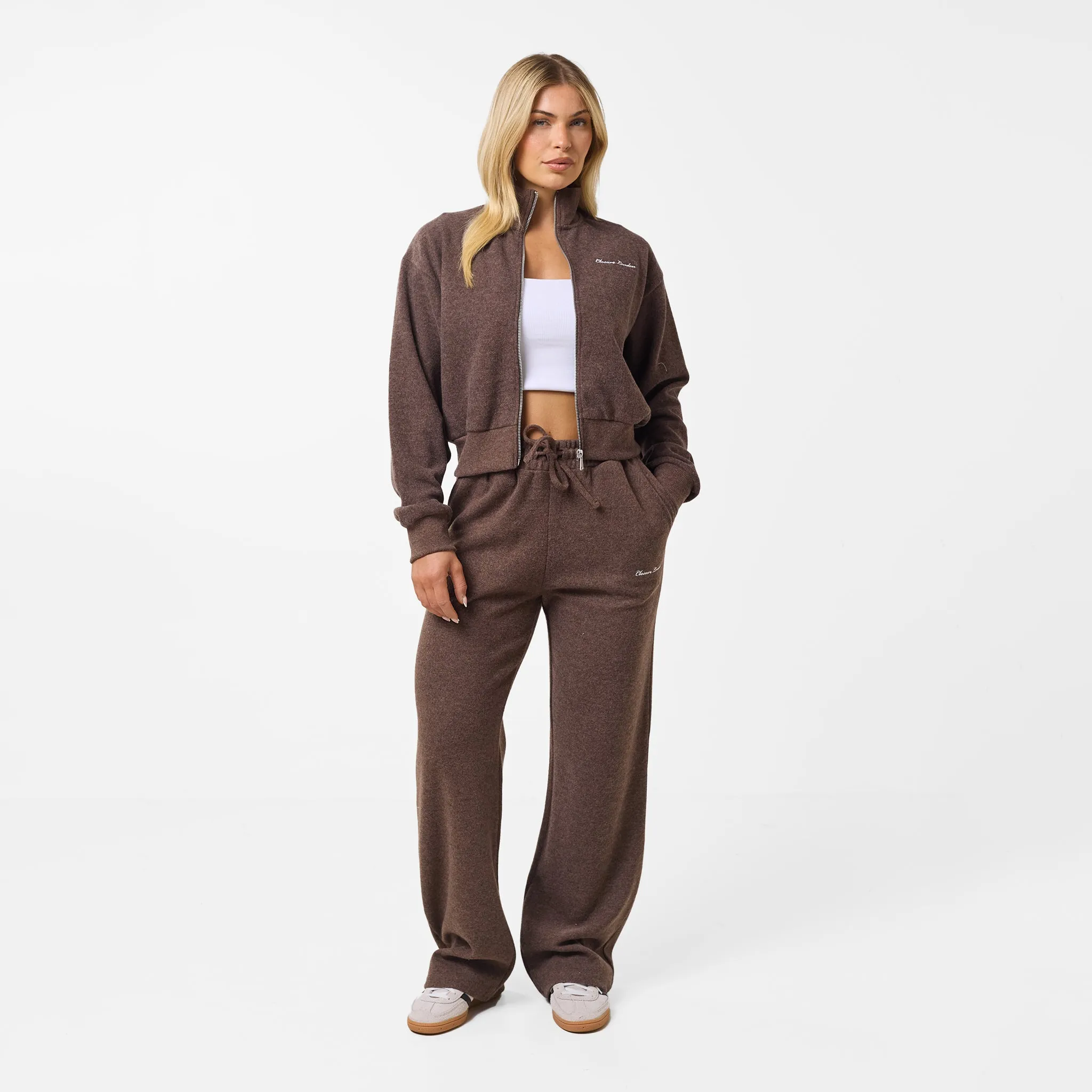 Princess Glow OdorControlClothing Soft Knit Bomber Tracksuit | Coffee