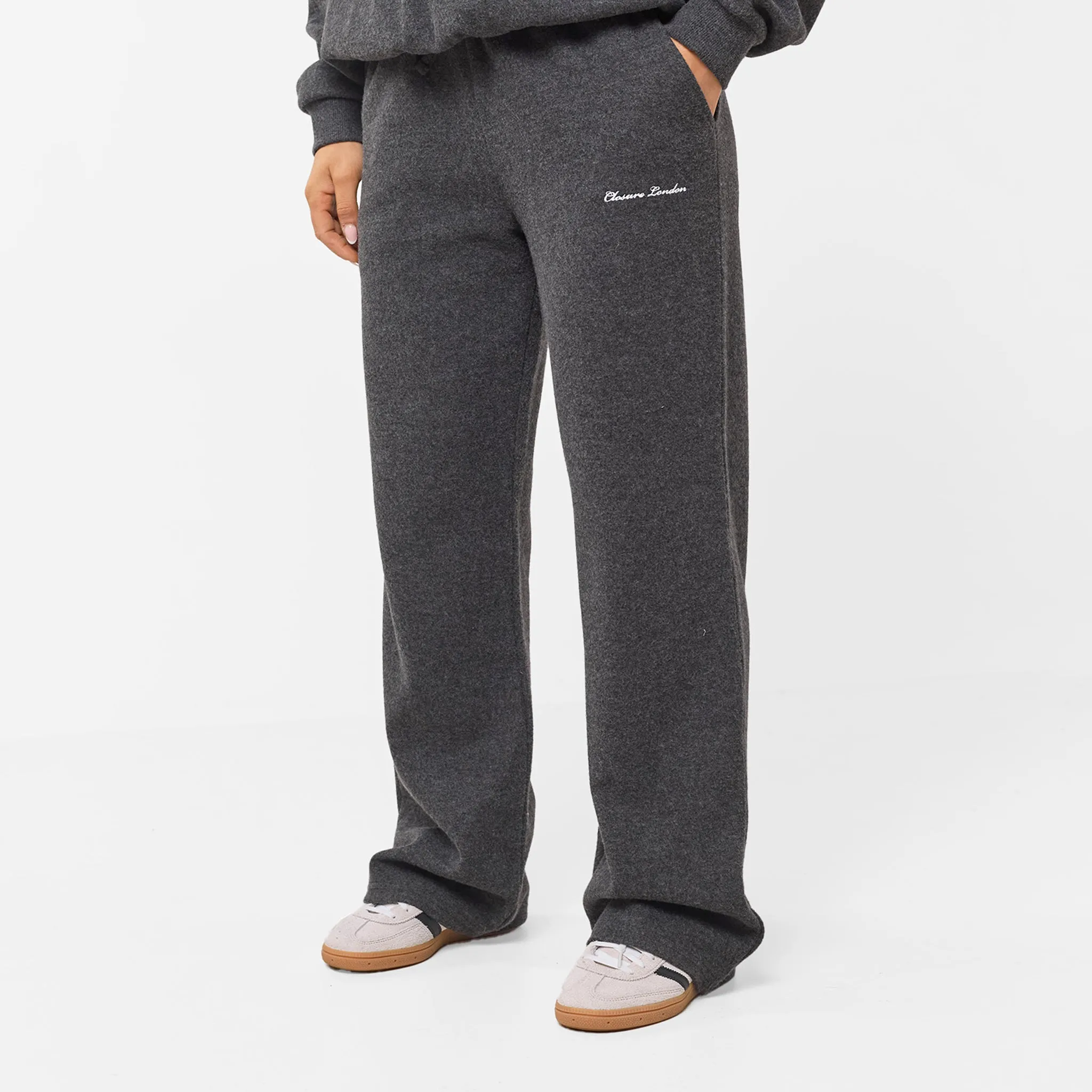 Warm Jacket Soft Knit Crewneck Tracksuit | Charcoal