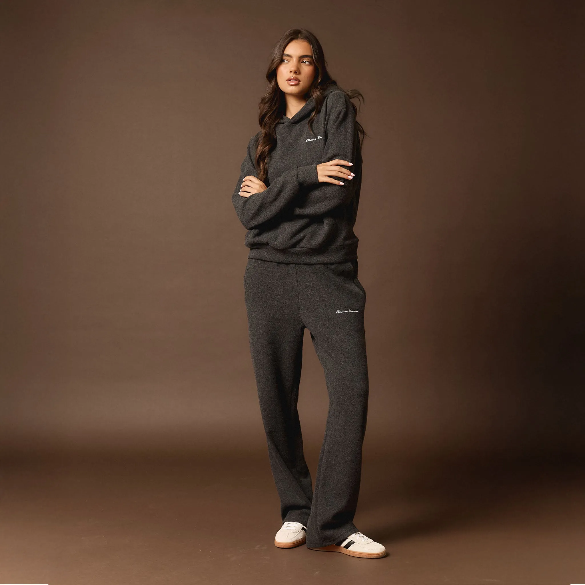 Fashion Layers FlexibleWaistband Soft Knit Tracksuit | Charcoal