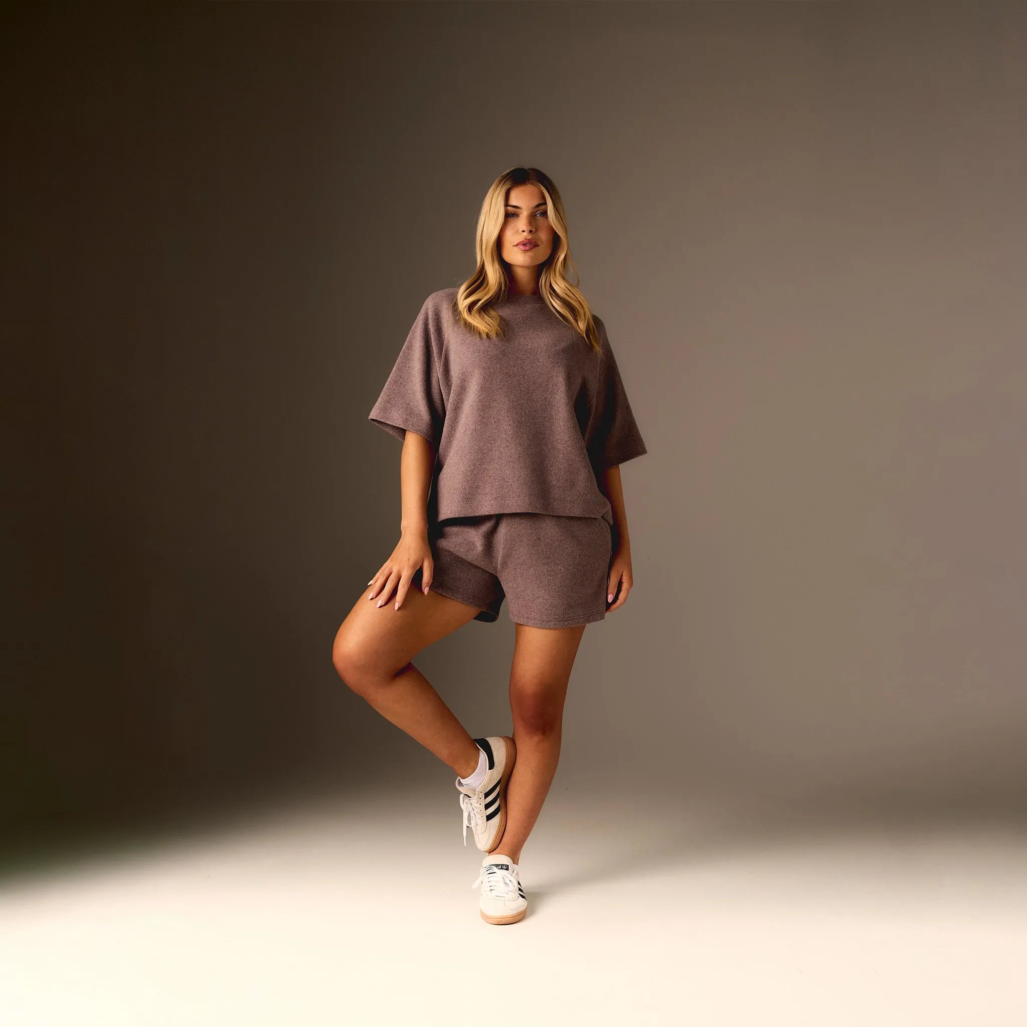 Winner Vibe Soft Knit Twinset | Brown