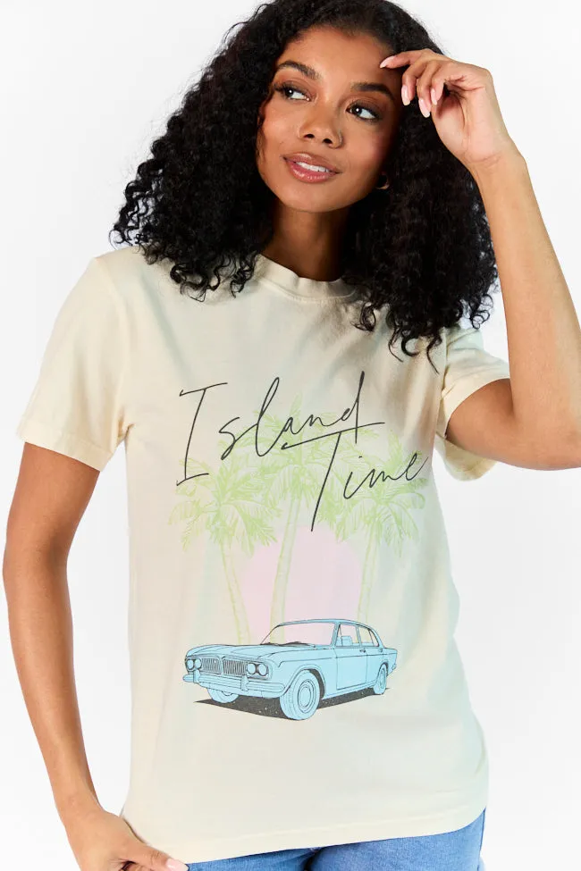 Island Time Ivory Graphic Tee All-Weather Wear Elegant and Relaxed