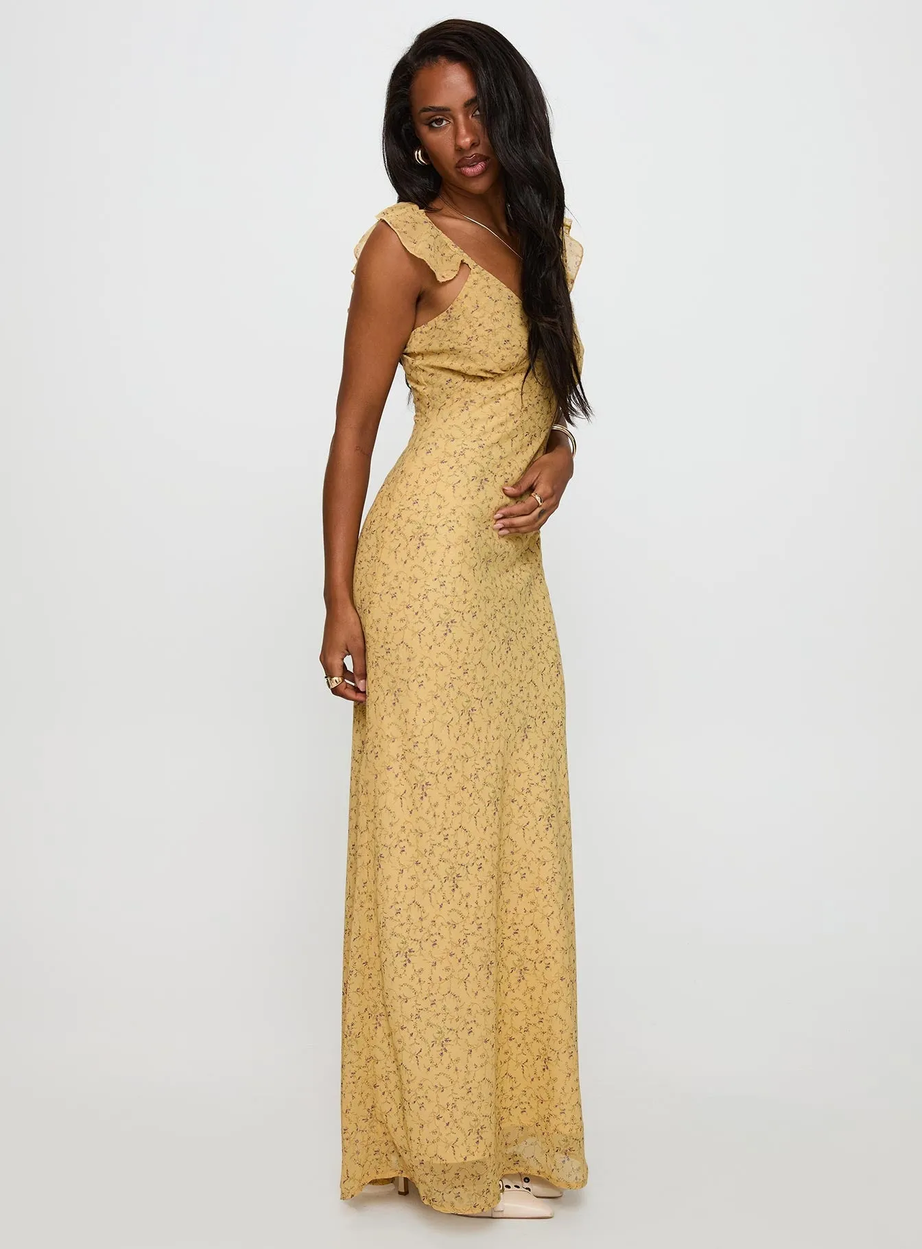 Dearlie Frill Maxi Dress Multi Classic Comfort