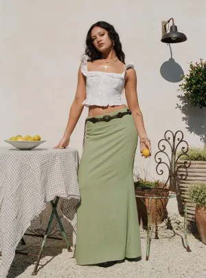 Multi Purpose Fabric Sophia Maxi Skirt Green