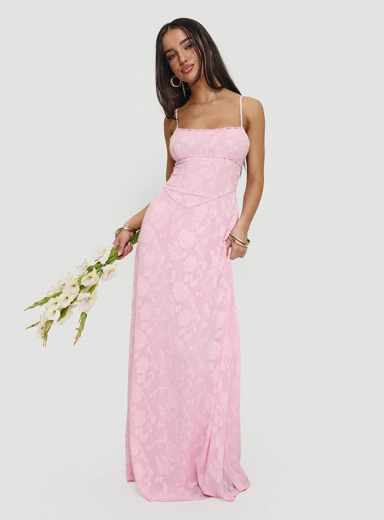 South Of France Maxi Dress Pink Petite Quick Elegance