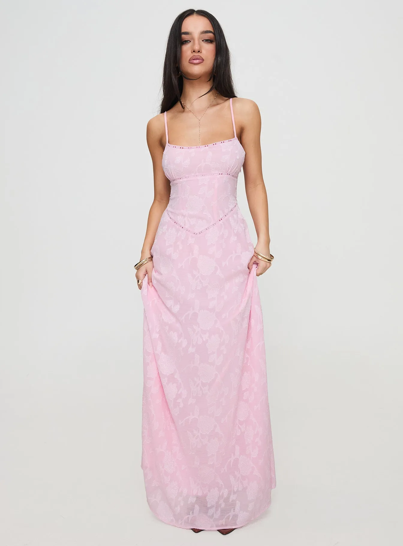 Soft Waist South Of France Maxi Dress Pink Petite