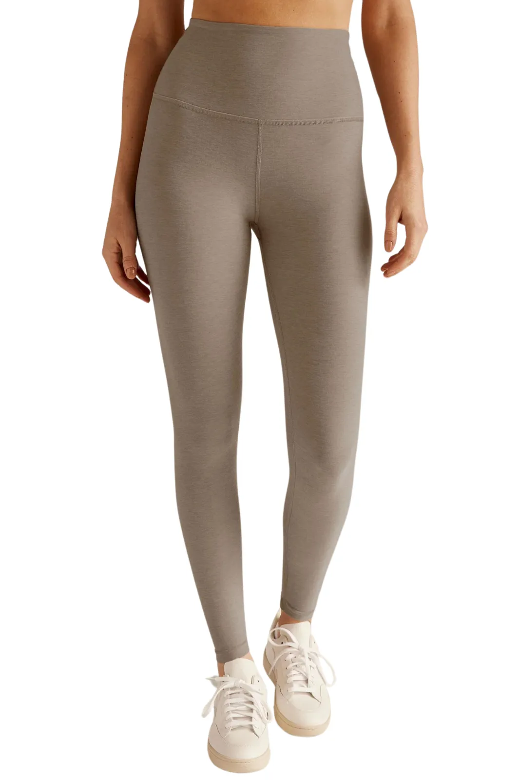 Breathable Comfort Wear Stylish Stretch Spacedye Caught in the Midi HW Legging, Bold Mocha