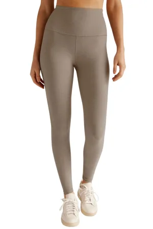 Breathable Comfort Wear Stylish Stretch Spacedye Caught in the Midi HW Legging, Bold Mocha