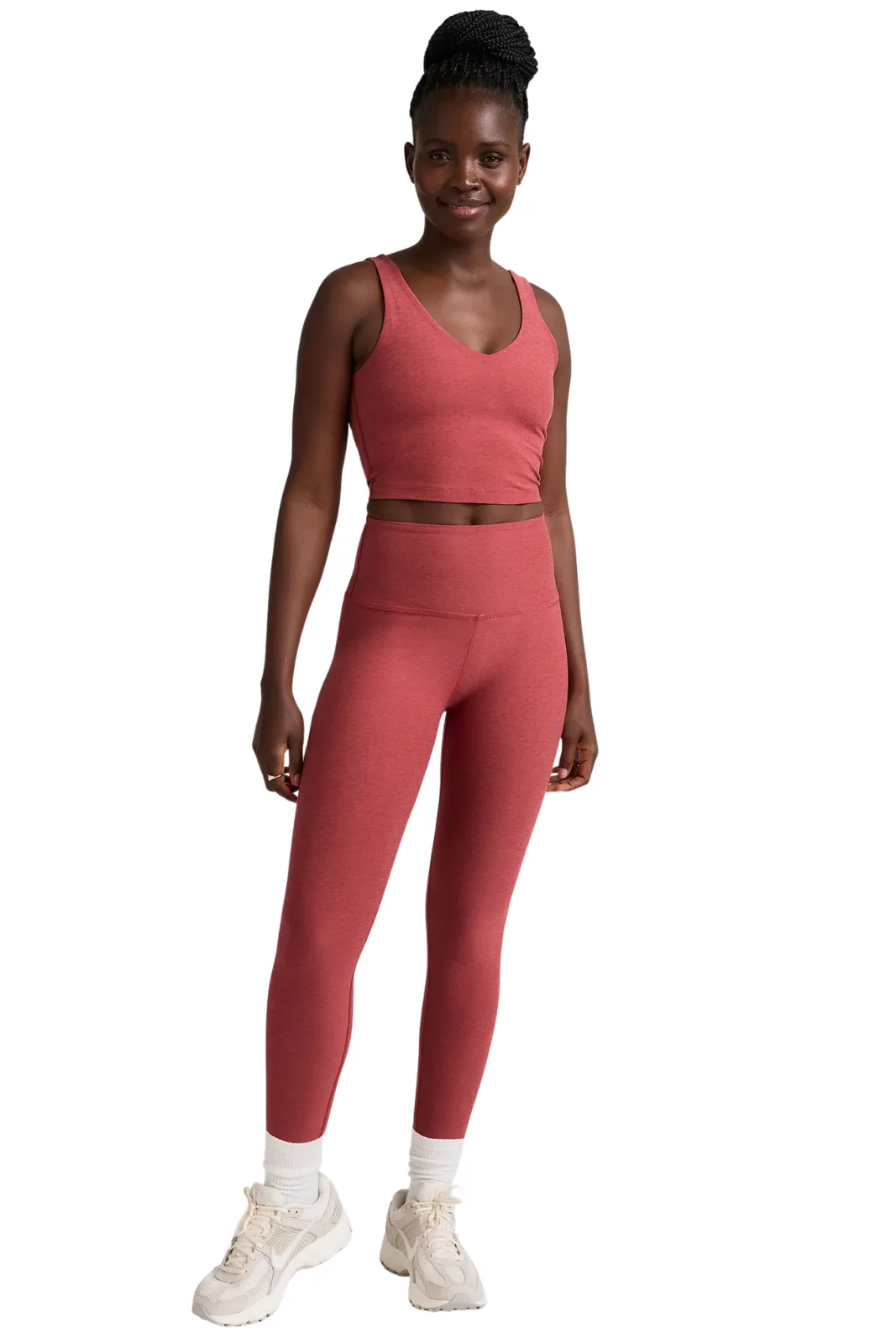 For Kids Rib Knit Spacedye Caught in the Midi HW Legging, Faded Rose