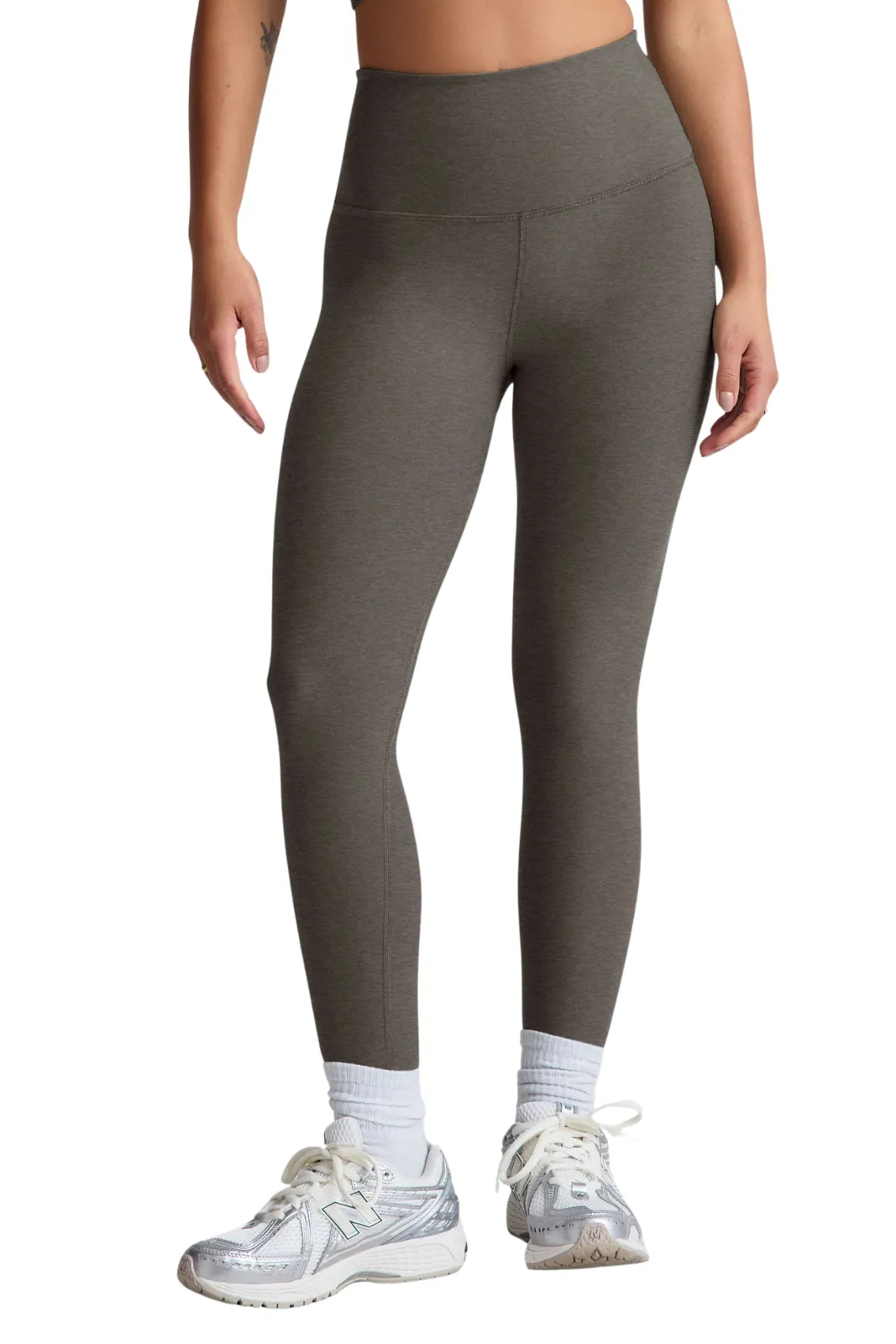 Spacedye Caught in the Midi HW Legging, True Gray Non Slip Grip Waistband