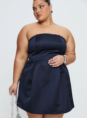 Elegant Outline Spader Corset Mini Dress Navy Curve