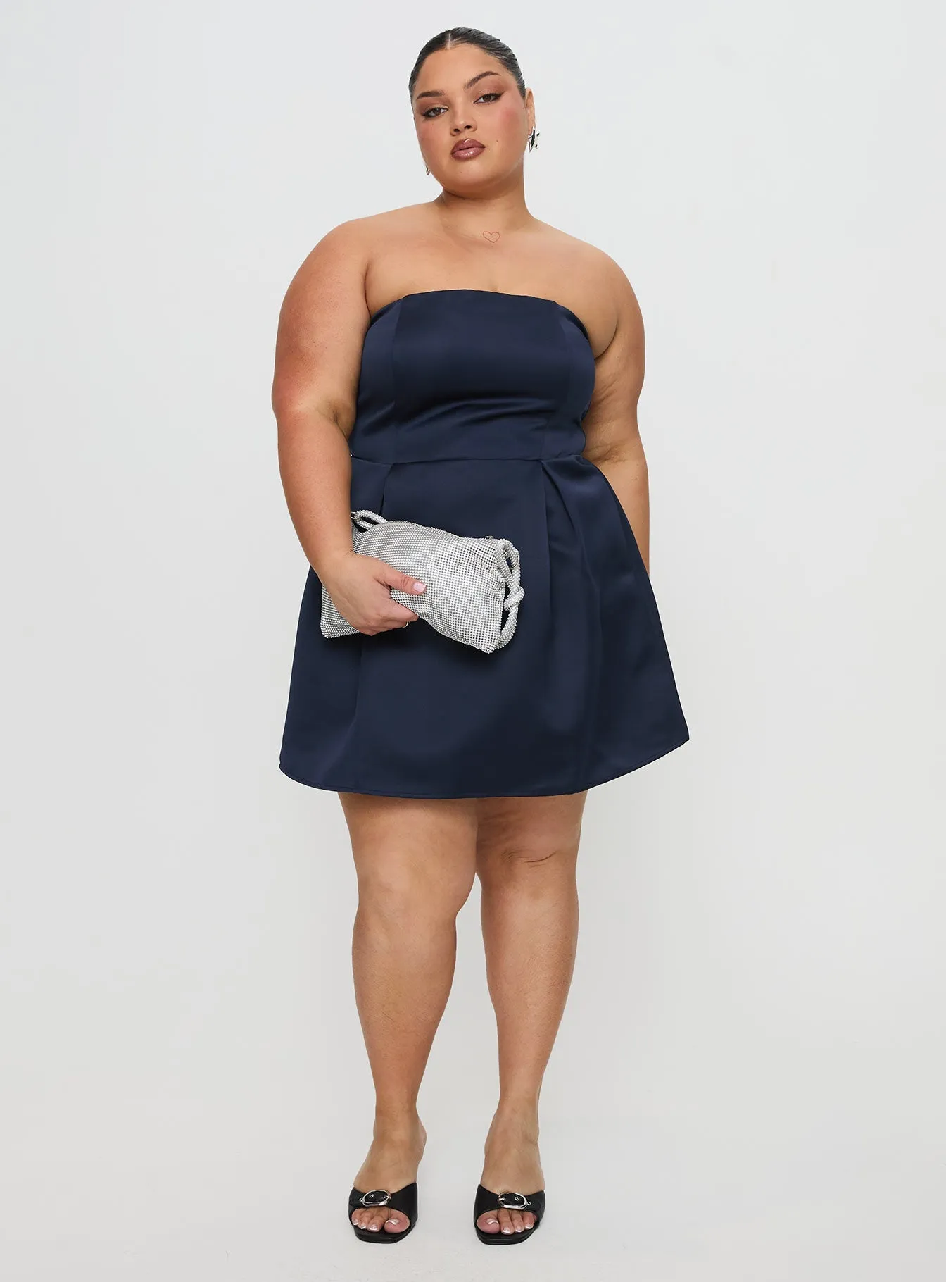 hypoallergenic Spader Corset Mini Dress Navy Curve