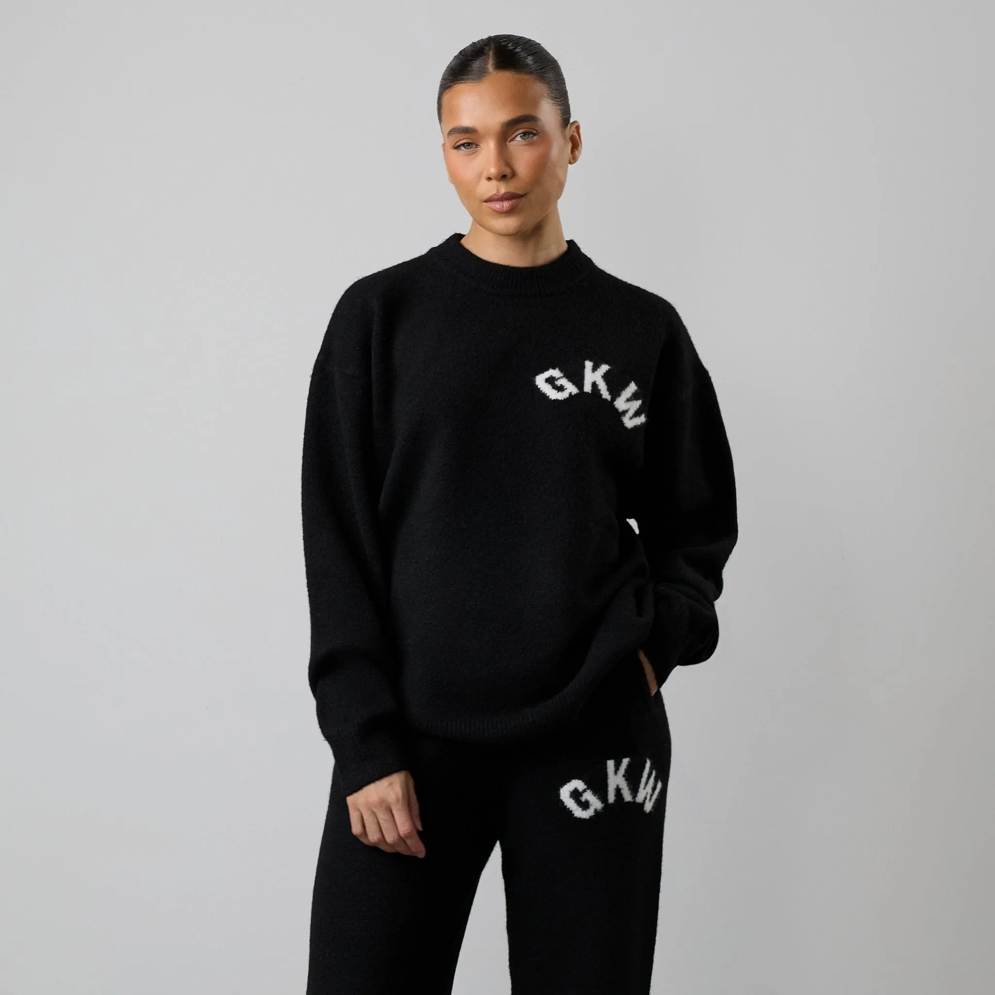packable Gym King Restore Knitted Crew - Black