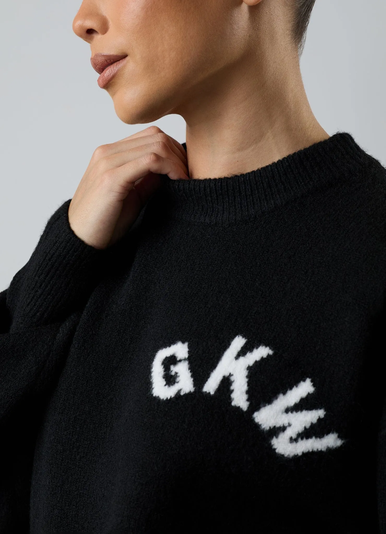 Chilly Weather product budget friendly Gym King Restore Knitted Crew - Black