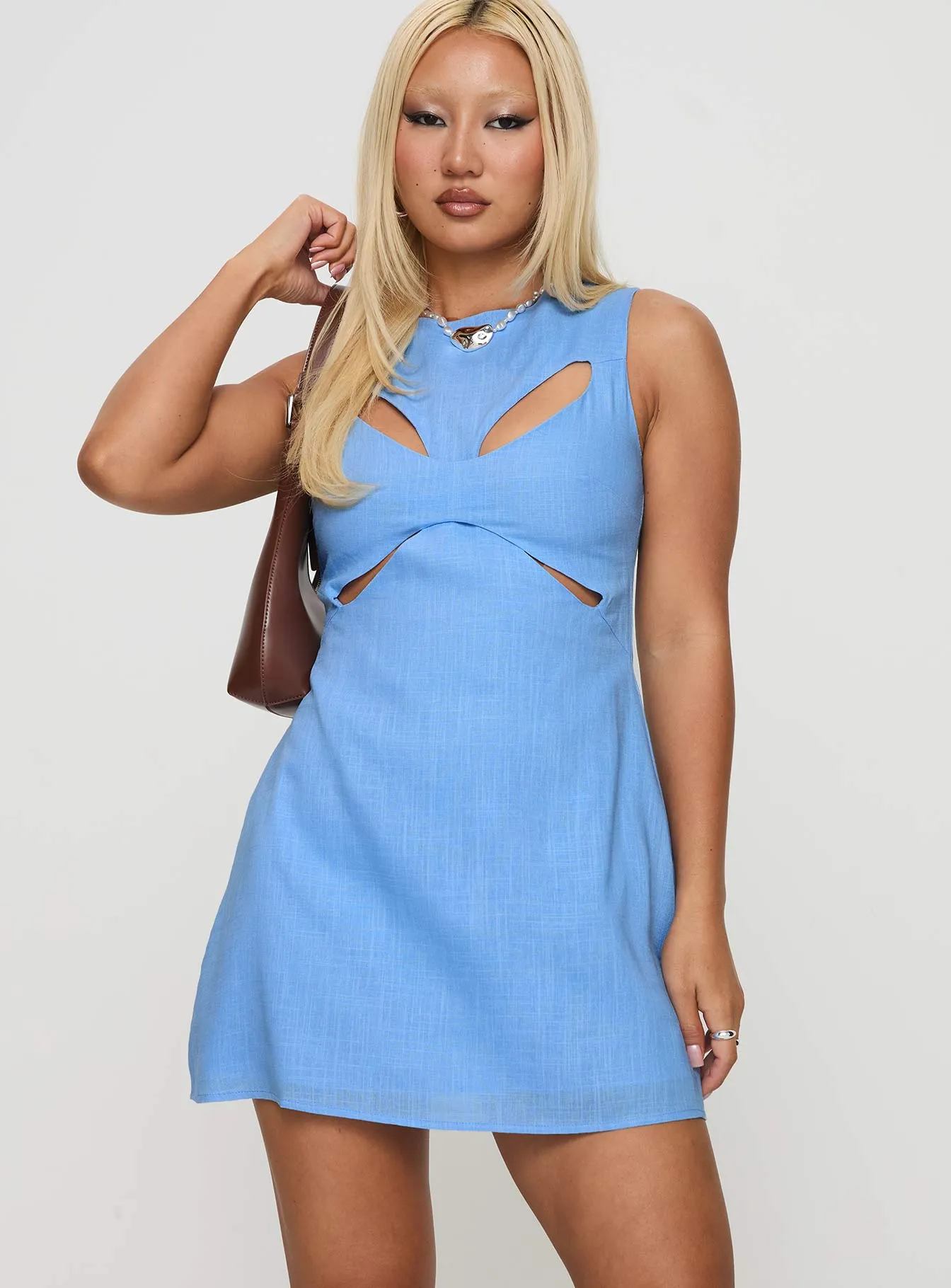 Light Flow Day To Night Haizel Cut Out Mini Dress Blue