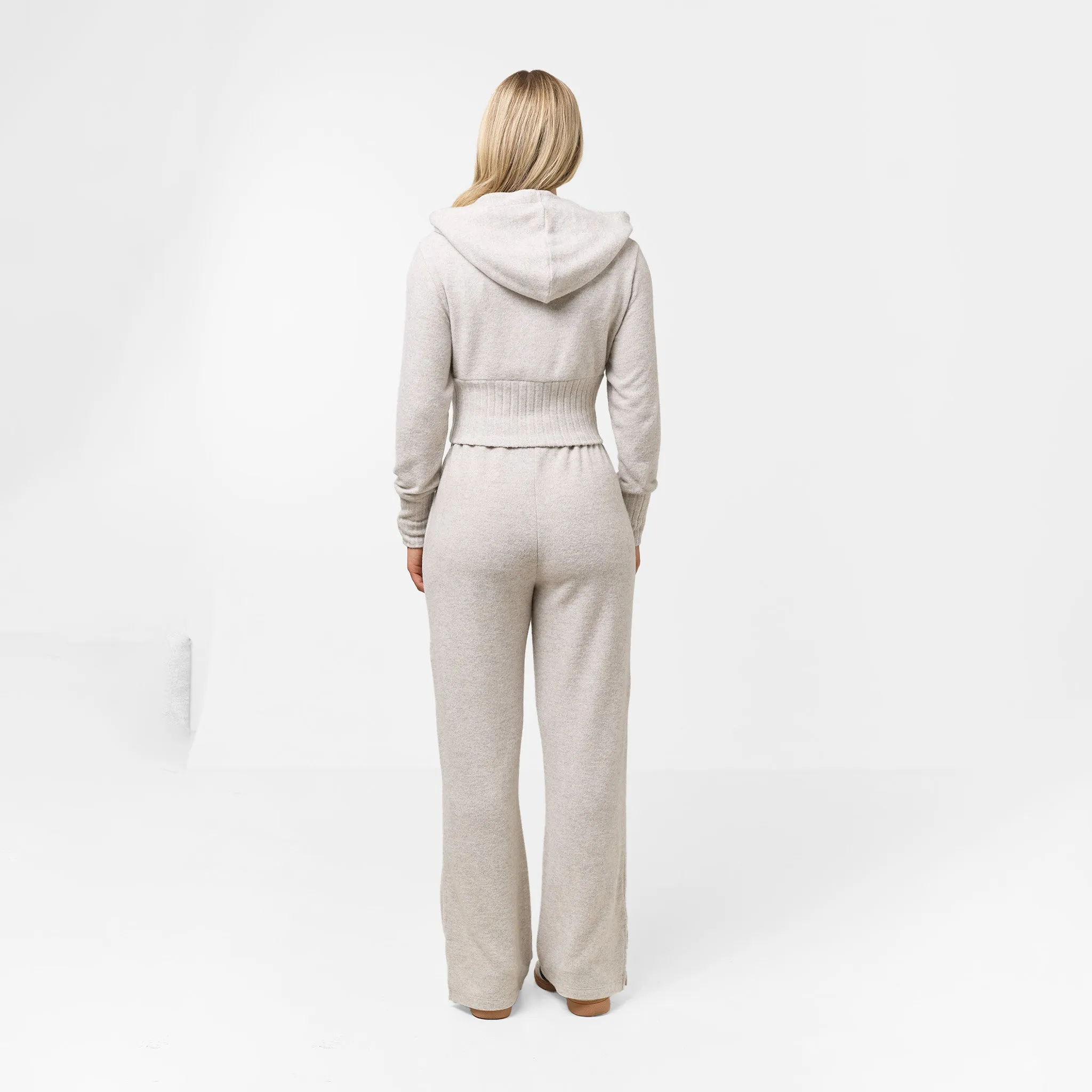 QuickDry Construction Green Soul Split Hem Knit Jogger | Oat Marl