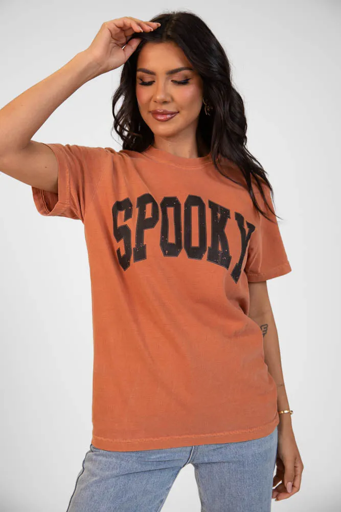 Spooky Block Rust Graphic Tee SALE Unisex style DoubleStitchedHem