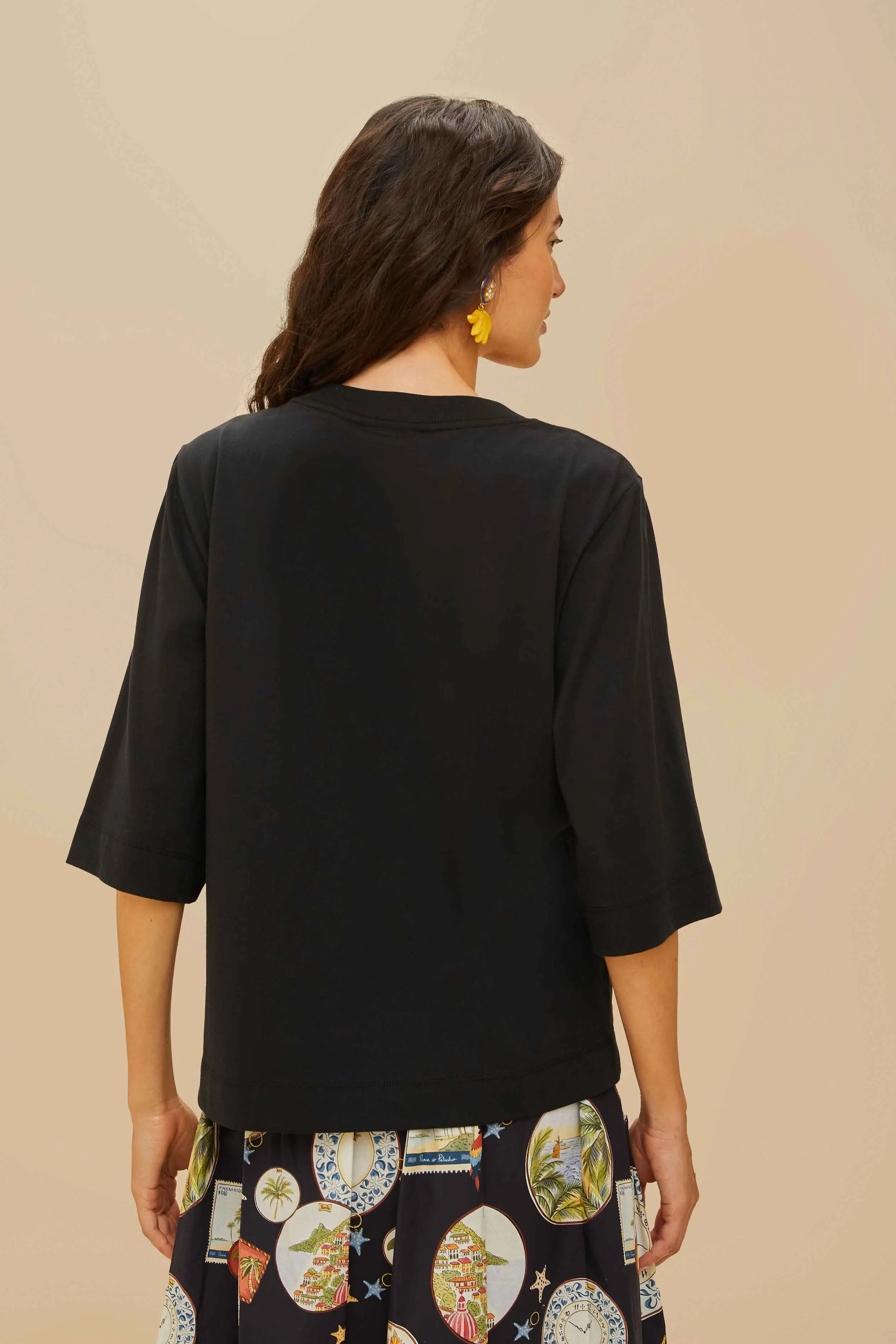 Black Tropical Bananas Organic Cotton T-Shirt Performance Fit Wear