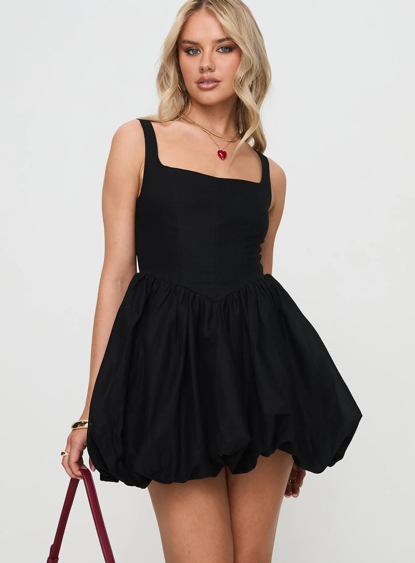 Sleek Form Urban Fit Alcott Bubble Hem Mini Dress Black