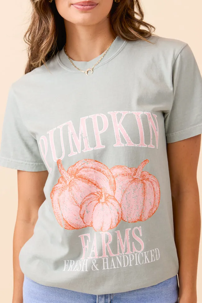 Cool Fit Sporty Design Pumpkin Farms Light Green Graphic Tee