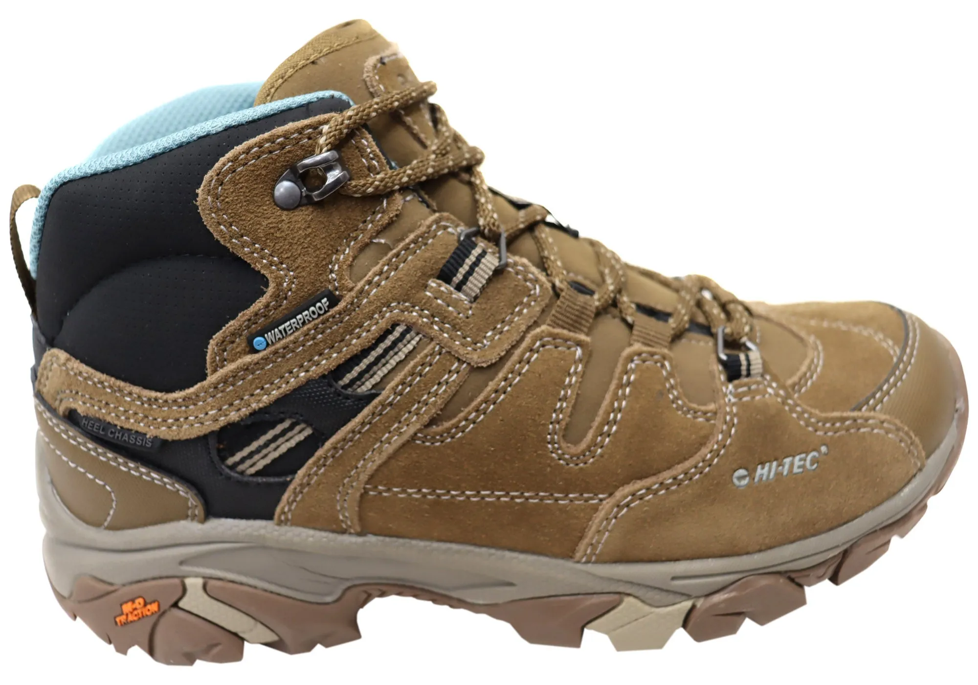 Hi Tec Womens Comfortable Ravus Adventure Mid Waterproof Hiking Boots Clean Lines