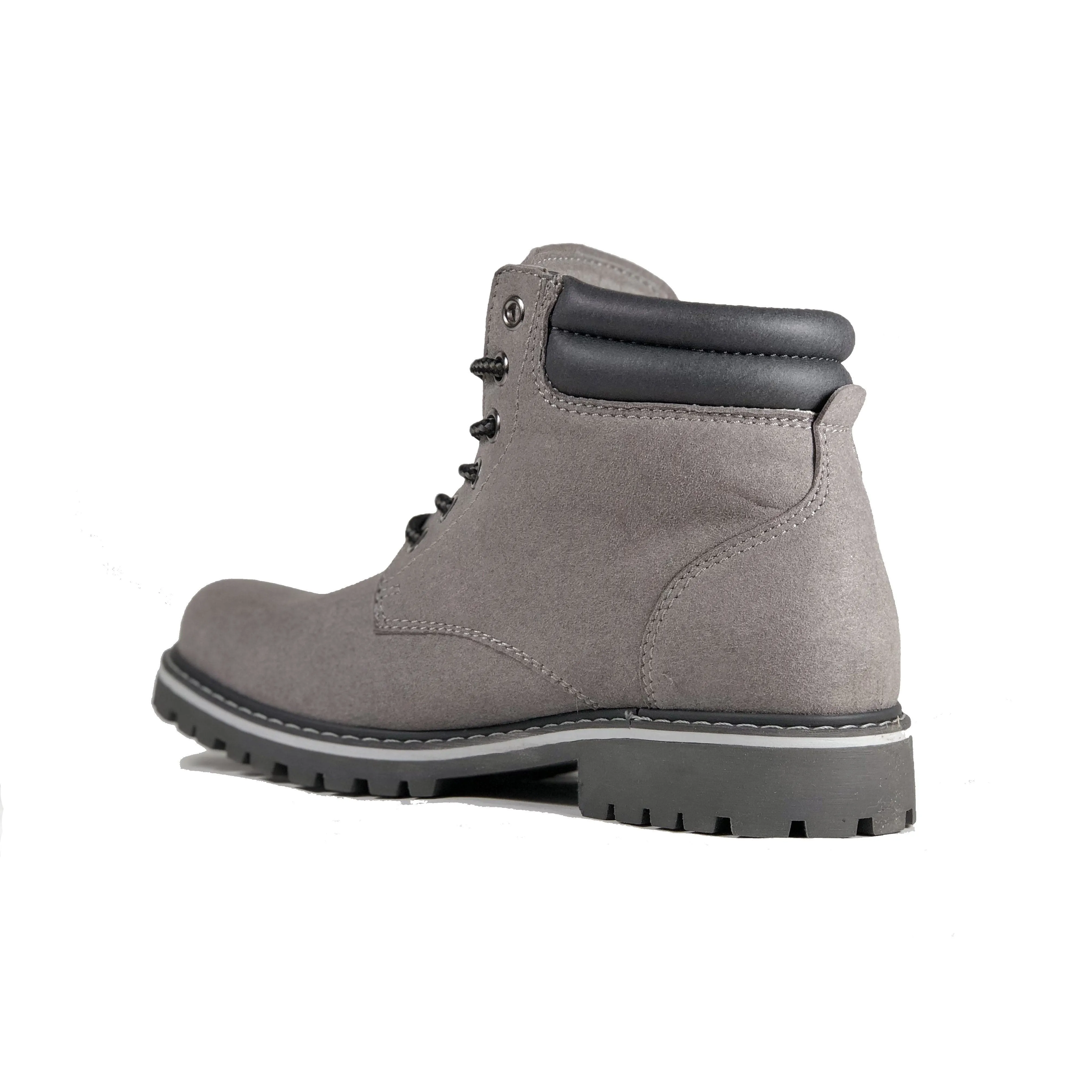 'Lennox' lace-up work boot for women by Zette Shoes - Grey Trendy Protection Durable Sole