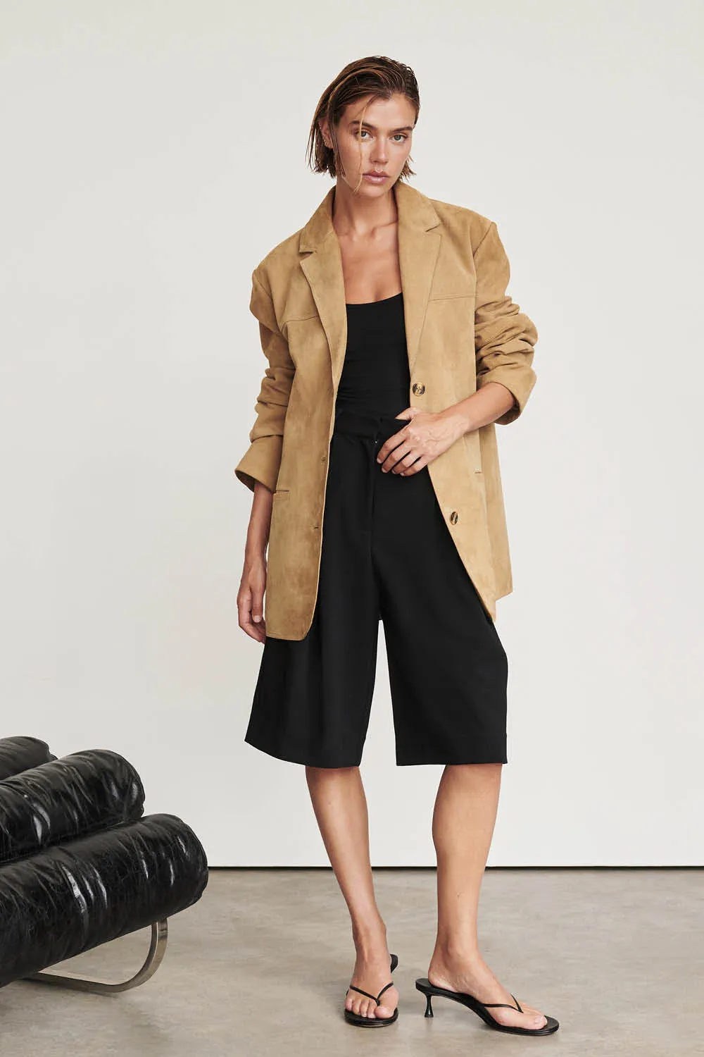 Magnetic Fasteners HENDRIX PAMPAS OVERSIZED SUEDE LEATHER JACKET