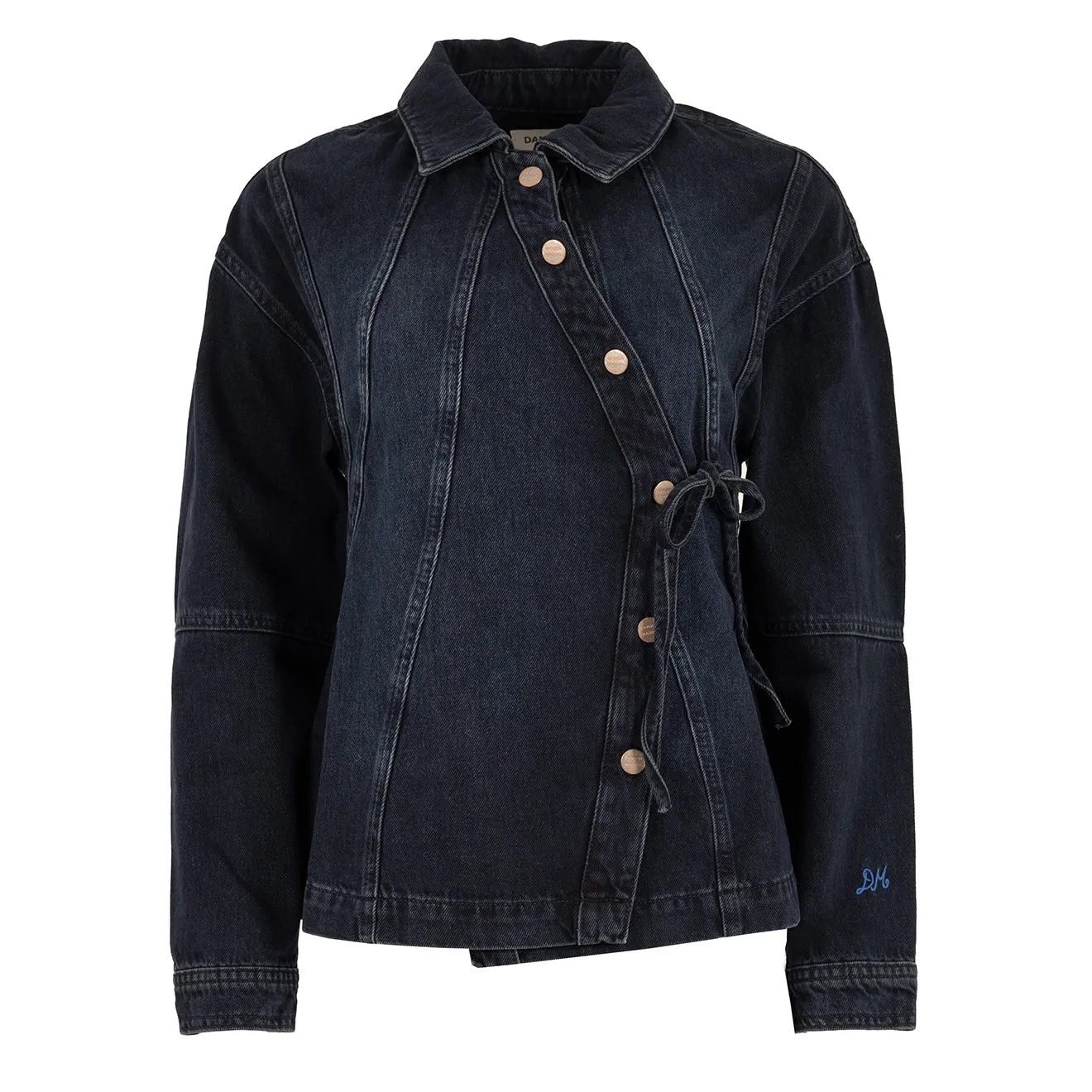 NonBindingCollar EcoConscious Production Damson Madder Finella Denim Shirt Wavy Seams