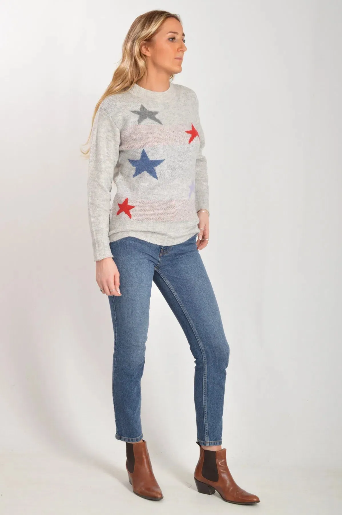 Versatile Casual Look Stars & Stripes Jumper