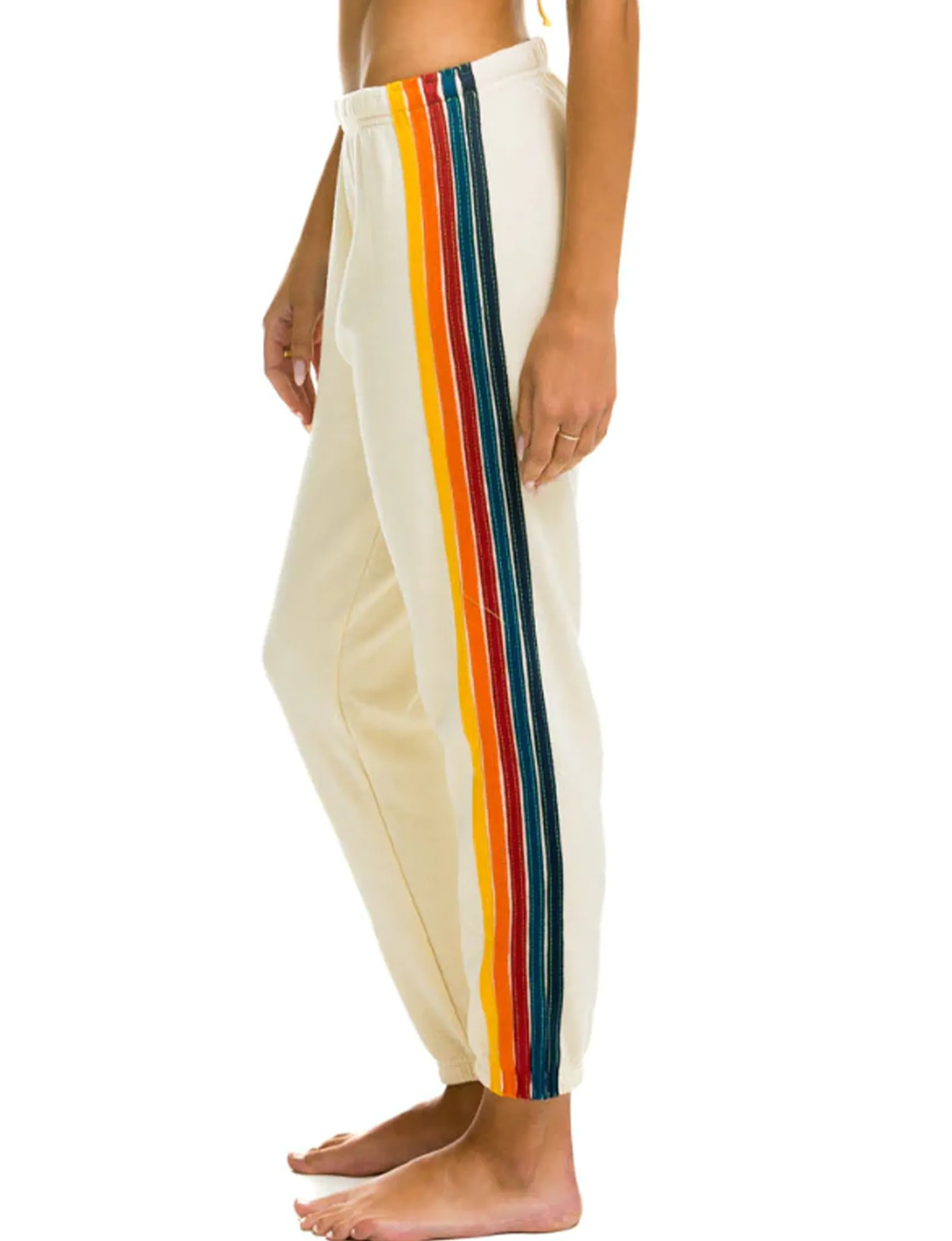 5 Stripe Sweatpants, Vintage White/Multi Sophisticated Look