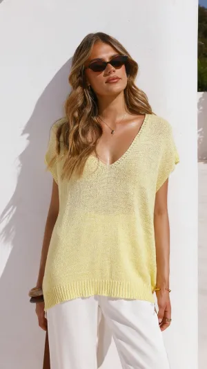 Stelaria Knit Top - Yellow Sleek Wear