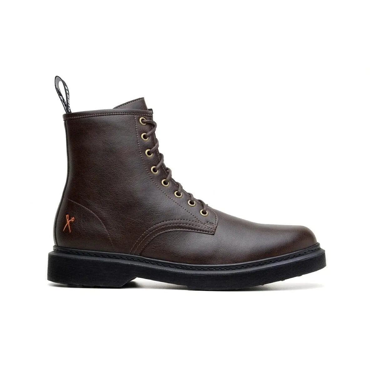 'London 2' matte espresso vegan lace-up boot by King55 Comfortable Stride
