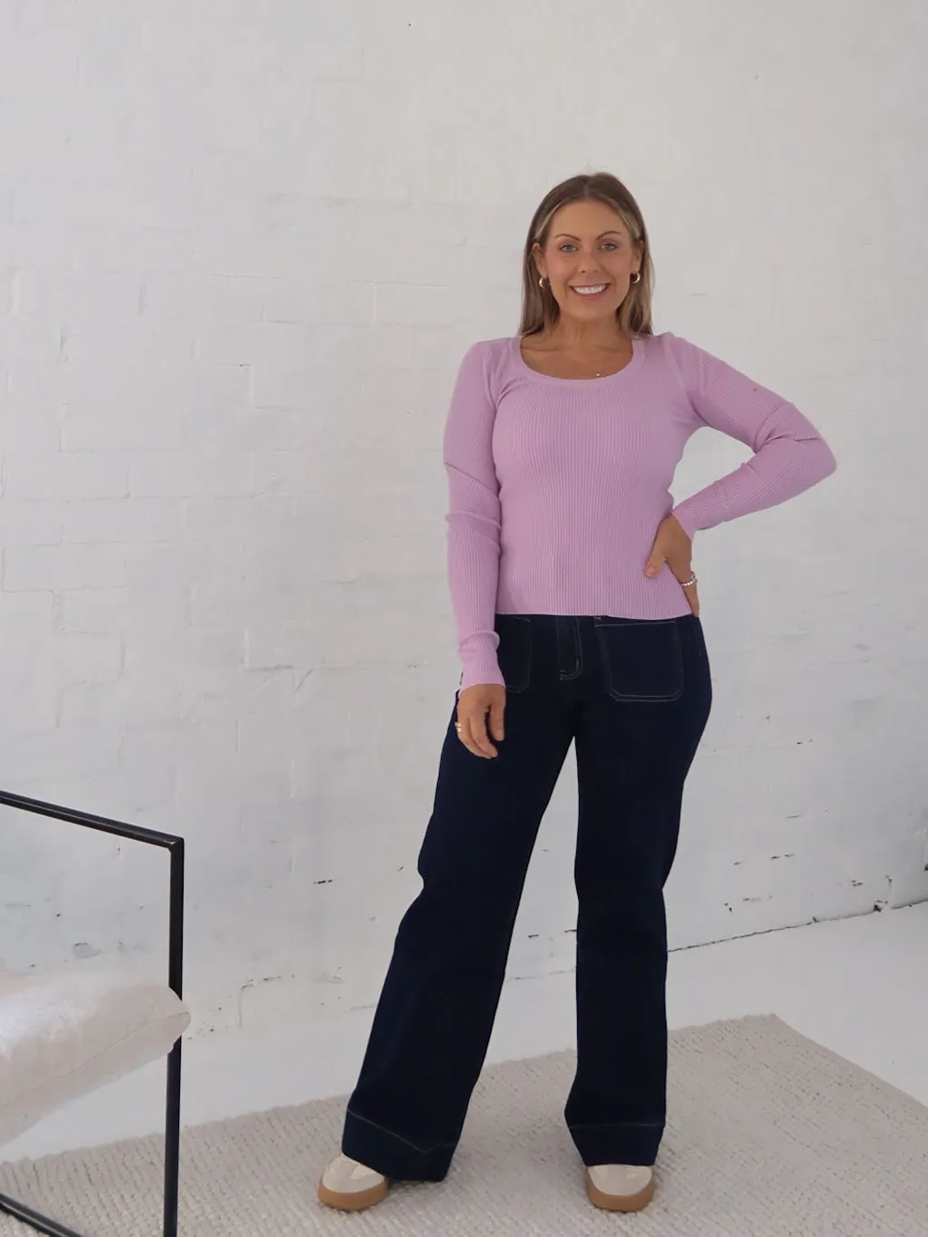 Selma Knit Top - Lilac TemperatureRegulating