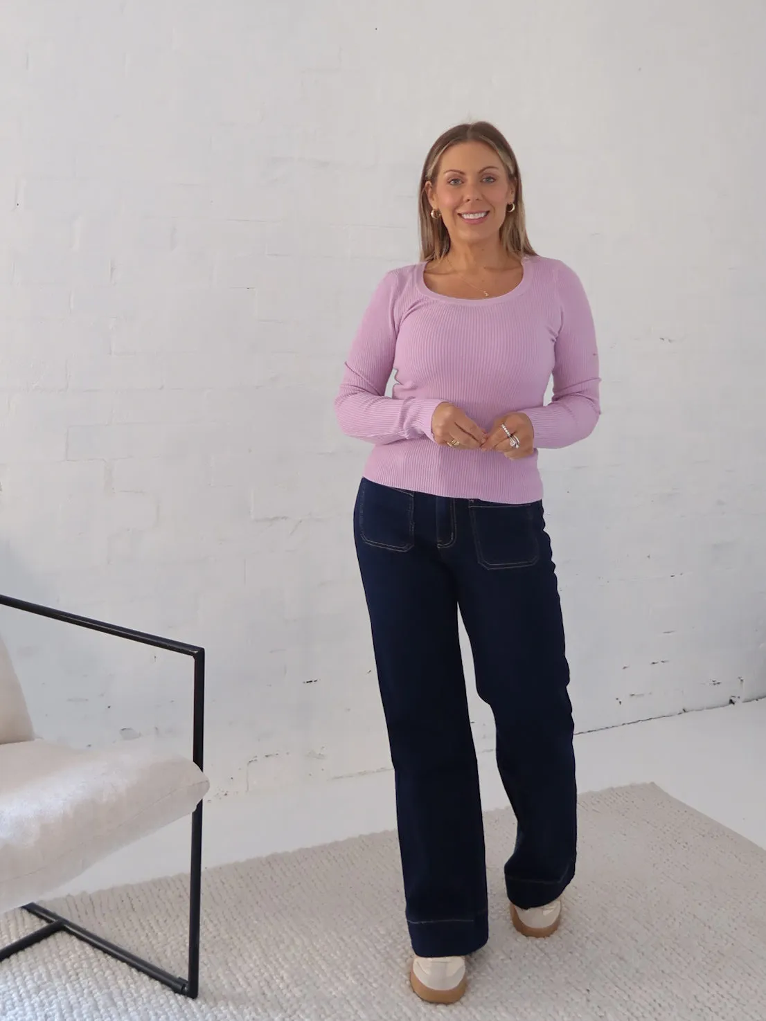 Job Interview Quick Comfort Fit Selma Knit Top - Lilac