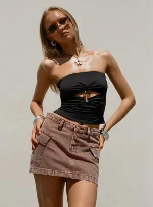 Zakai Cargo Denim Mini Skirt Brown light colors Resale Value