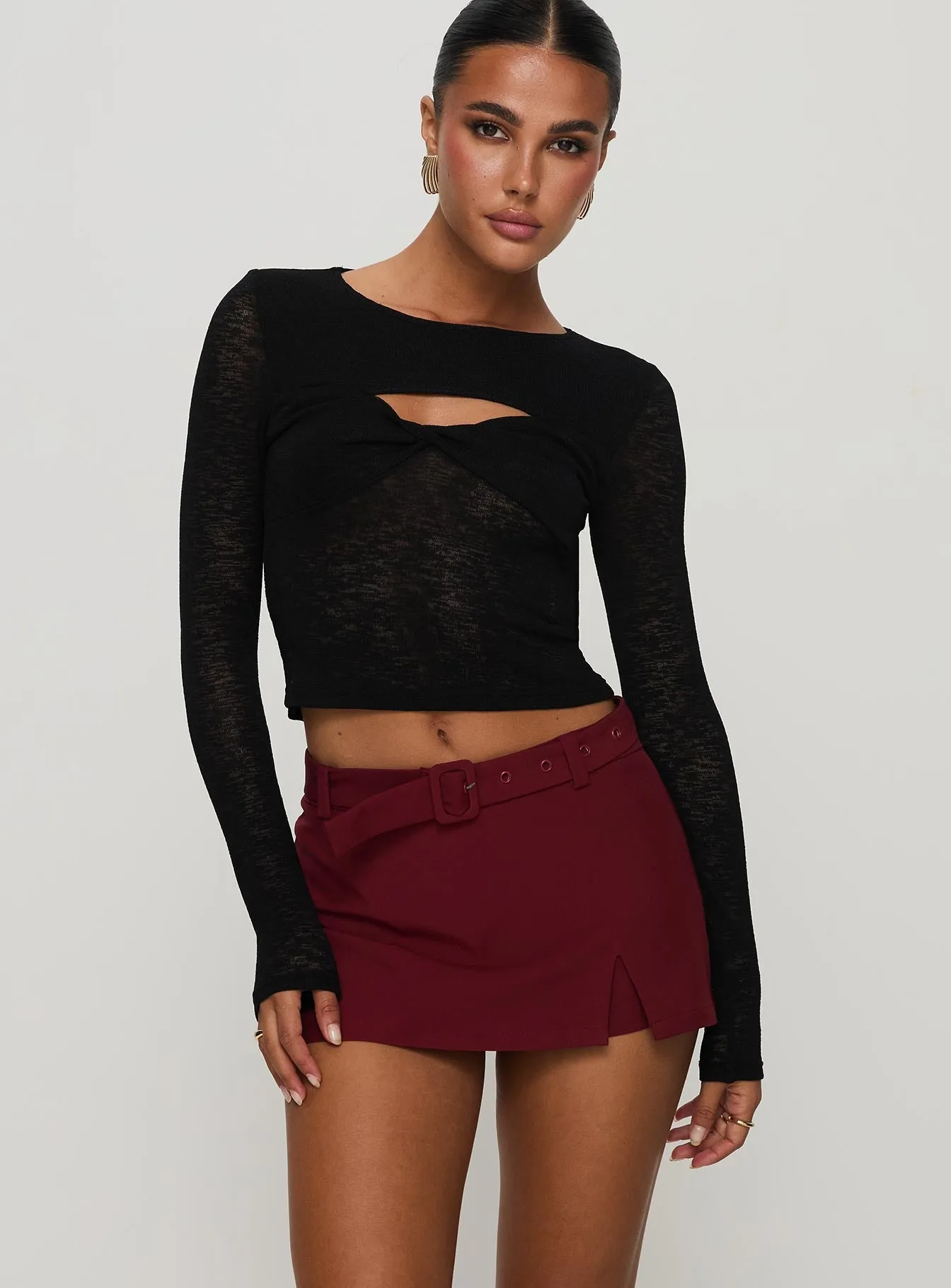 Comfort Waistline Volley Mini Skort Cherry Red