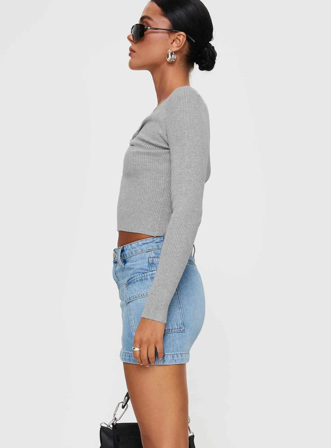 Zakai Cargo Denim Mini Skirt Ice Blue Fashion Details