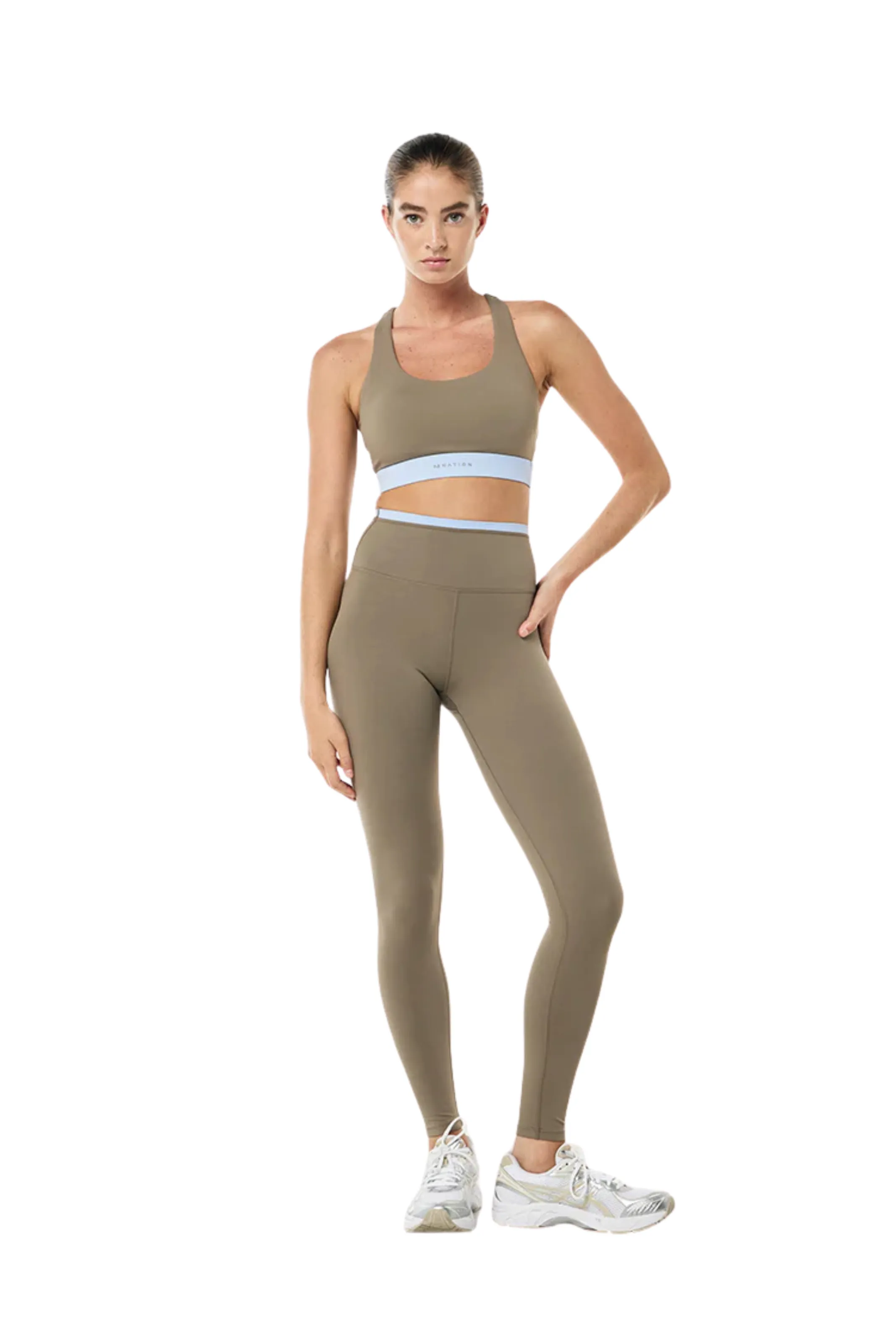 Vital F/L Leggings, Fawn/Dusty Blue Moisture Wicking All Ages