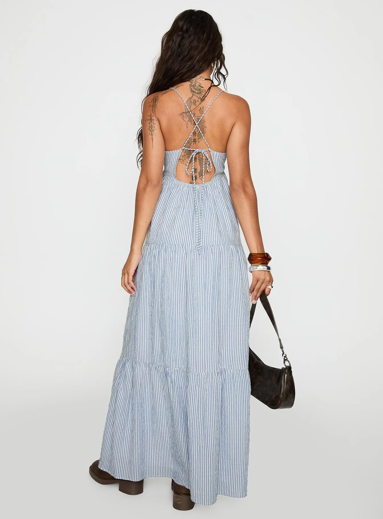 All-day style Soft Hue Lost Upstate Maxi Dress Blue Stripe