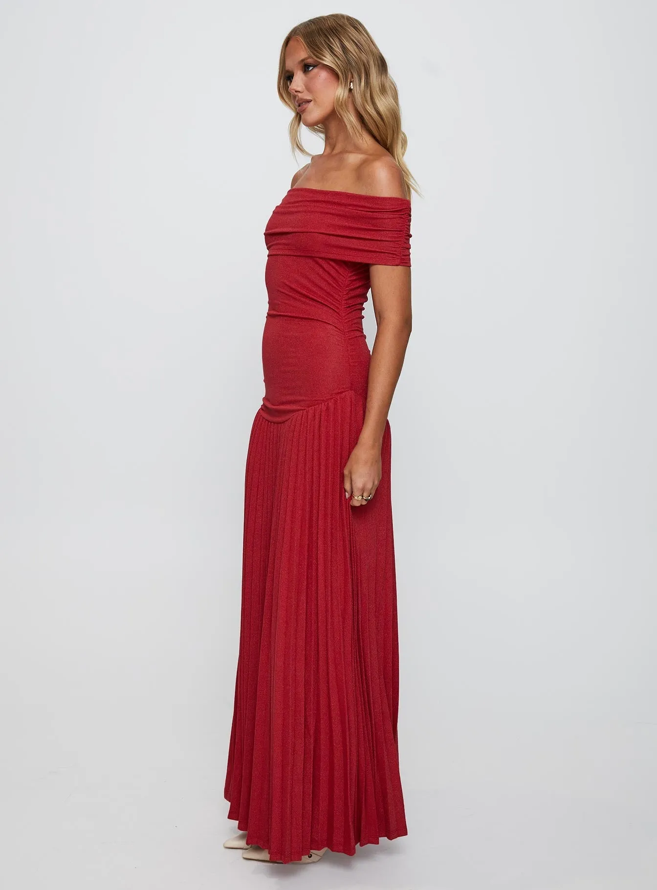 Comfortable Touch Field Of Dreams Maxi Dress Crimson