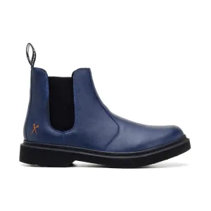Mud Defense subtle style 'Brick Lane' vegan Chelsea boot by King55 - navy