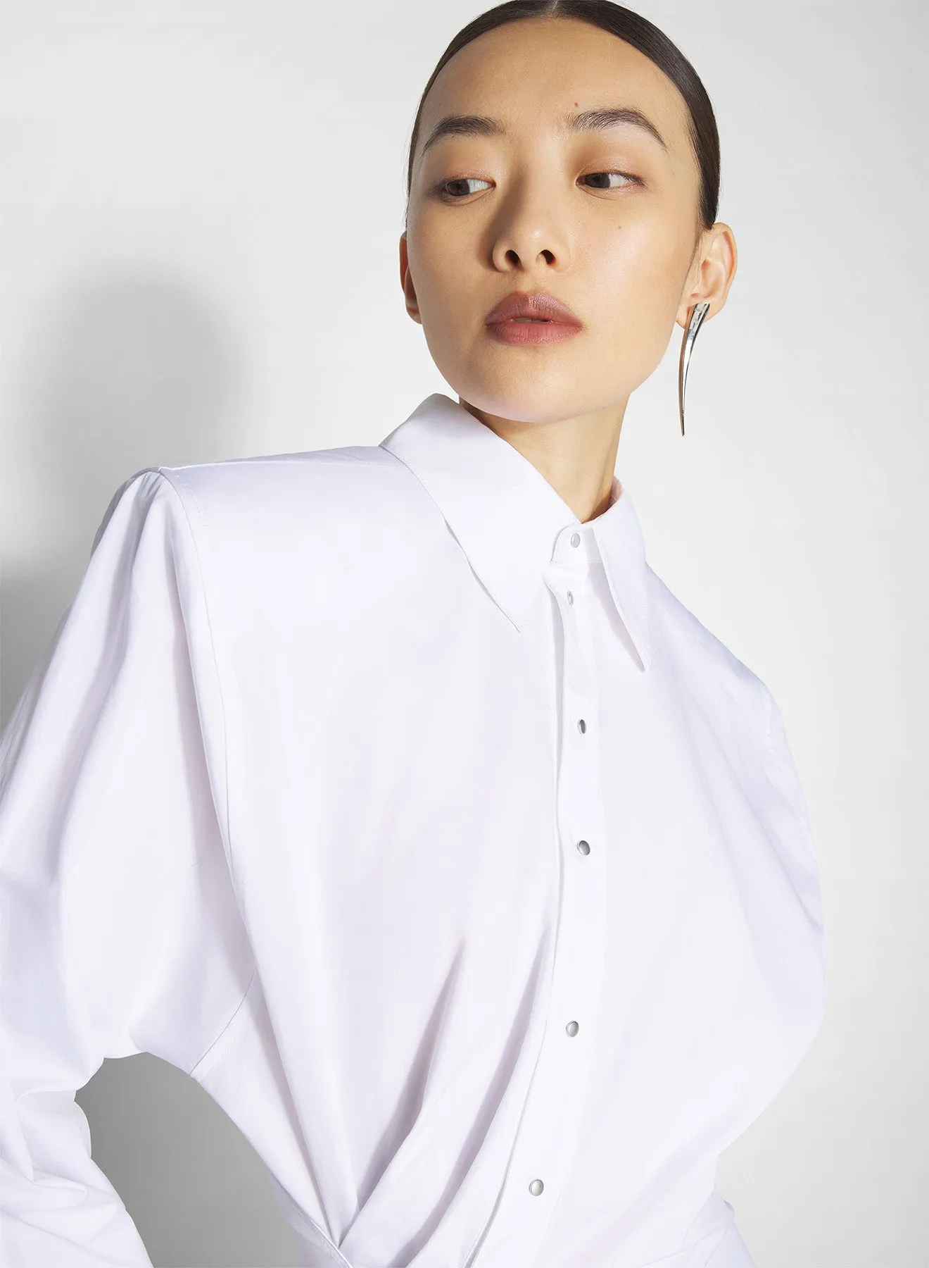 white asymmetric shirt dress Smart Fabric Timeless Touch