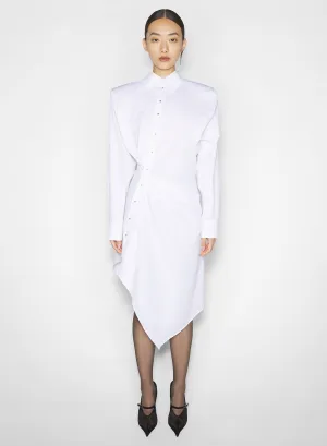 white asymmetric shirt dress Chill Mode
