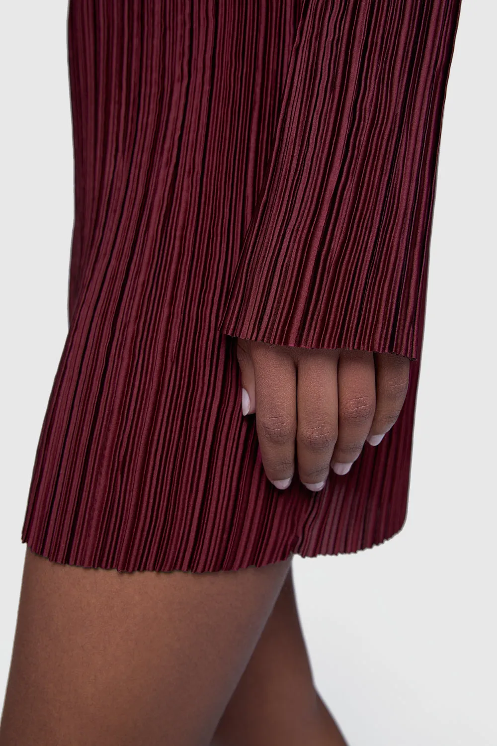 Iris Pleated Long Sleeve Mini Dress Warm Touch