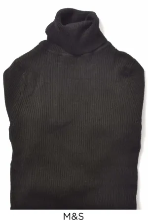 Slub Texture Ribbed Roll Neck Jumper