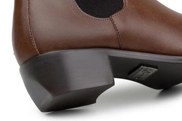 'Marcela II?? Women's Vegan Chelsea Boot by Ahimsa - Cognac Reinforced Form Weekend Camping Protective Finish Rough Terrain